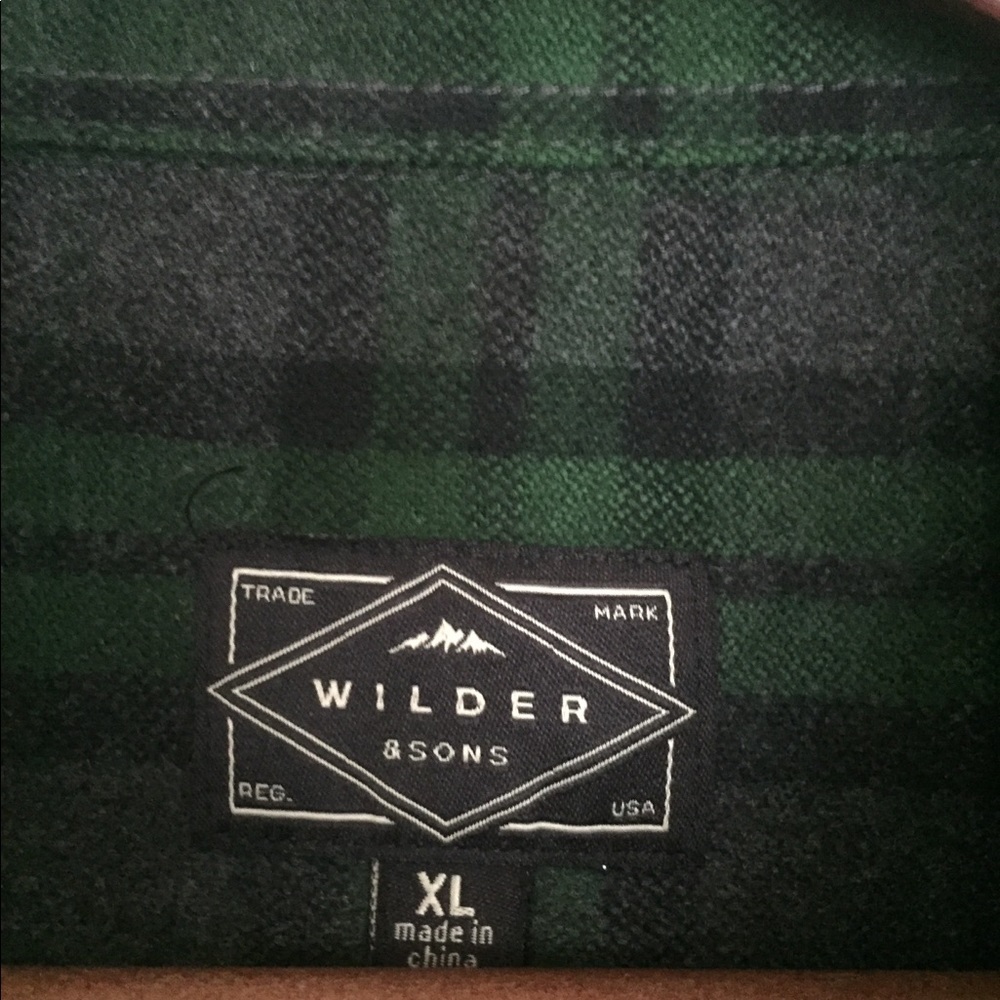 Wilder & Sons flannel button down NEVER WORN sz XL - Picture 3 of 5